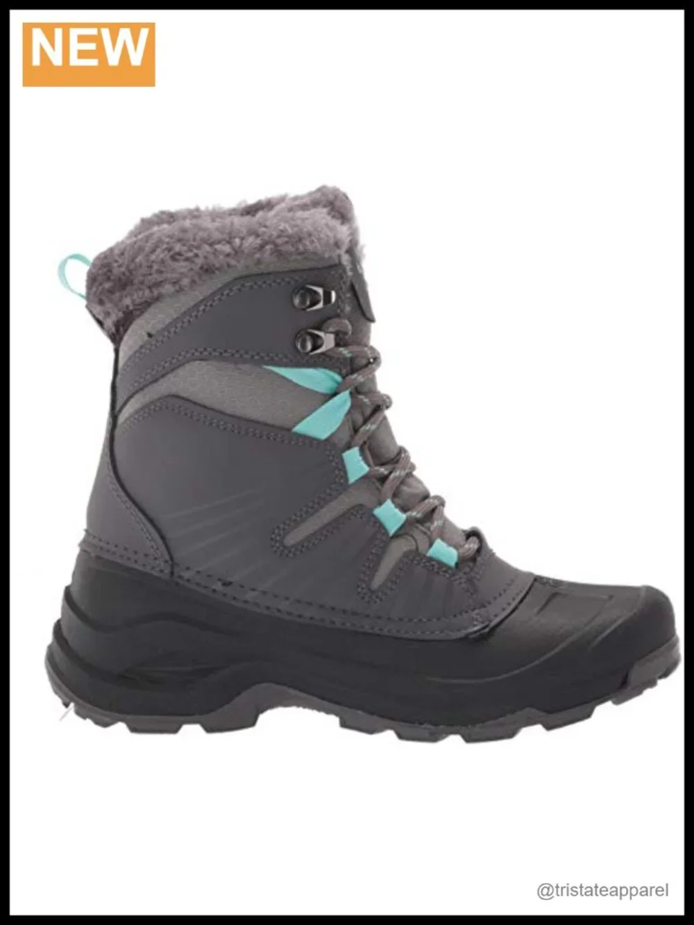 Women's Waterproof Snow Boots Calf High Lace Up Faux Fur Trim 200g Thinsulate